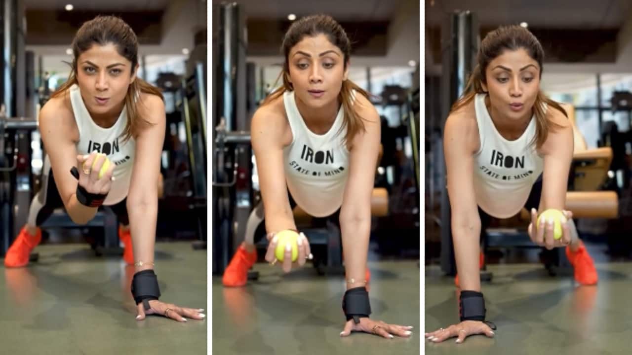 Shilpa Shetty’s Ball Drop Challenge in plank position is no child’s play; Watch