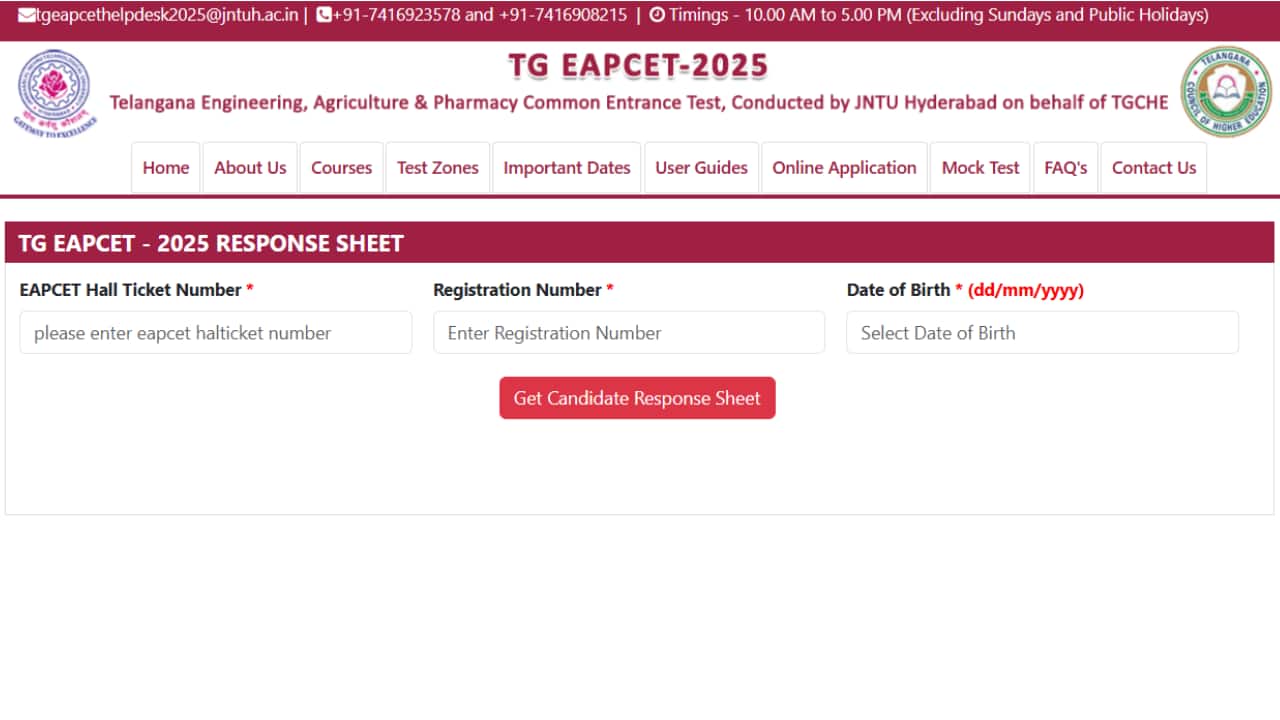 TS EAMCET 2025 Answer Key for Engineering Released @ eapcet.tgche.ac.in; Download here