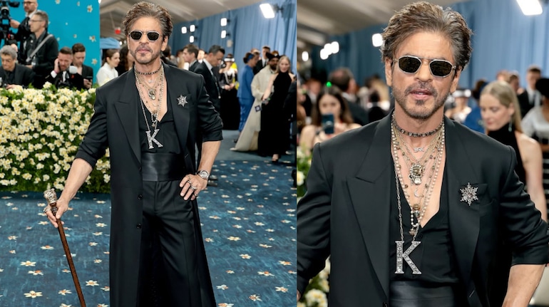 Shah Rukh Khan walks the Met Gala 2025 Red Carpet in regal Sabyasachi look  with 'SRK'