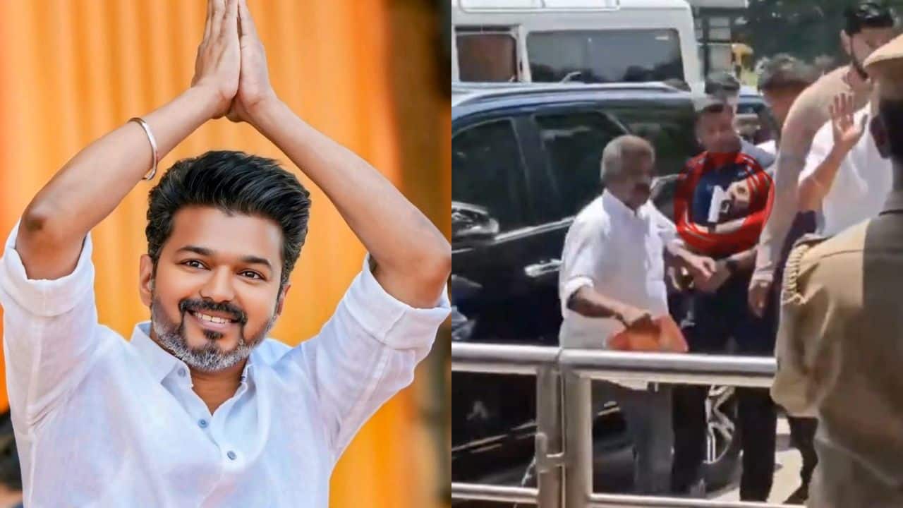 Actor Thalapathy Vijay's bodyguard takes out gun when a fan gets too close to the actor at Madurai airport, watch video