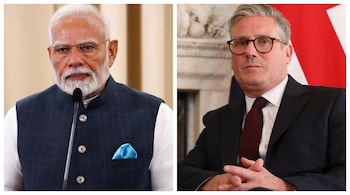 PM Narendra Modi and Keir Starmer.