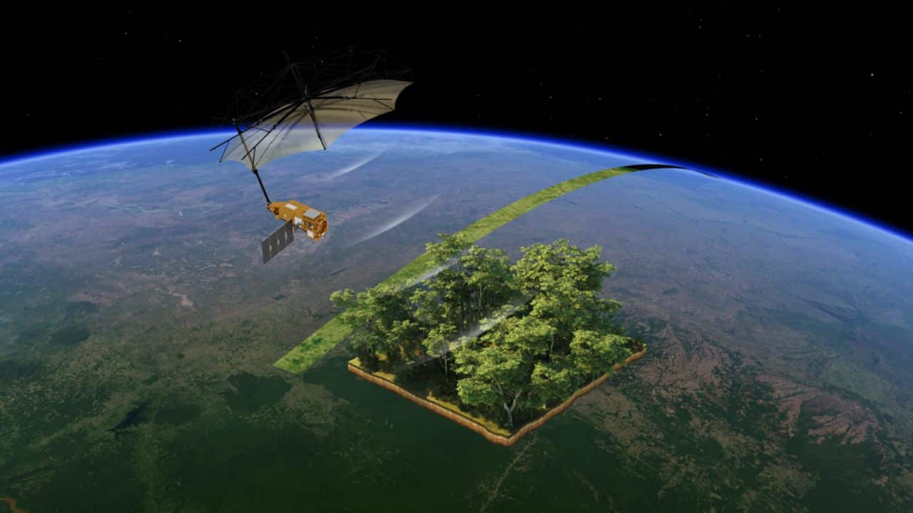 ESA’s forest mapping satellite unfurls its antenna in space