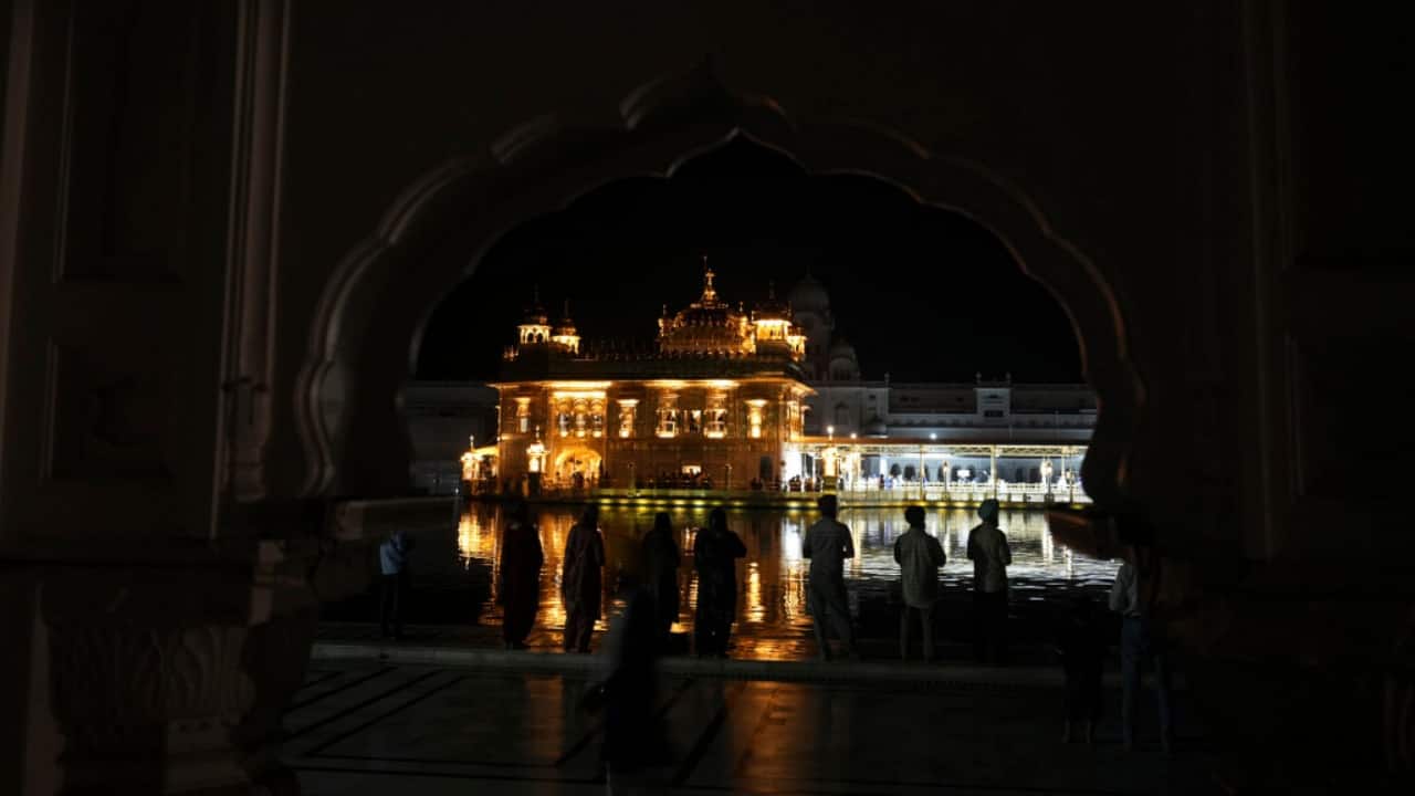 View of a blackout at the Golden Temple premises in Amritsar.