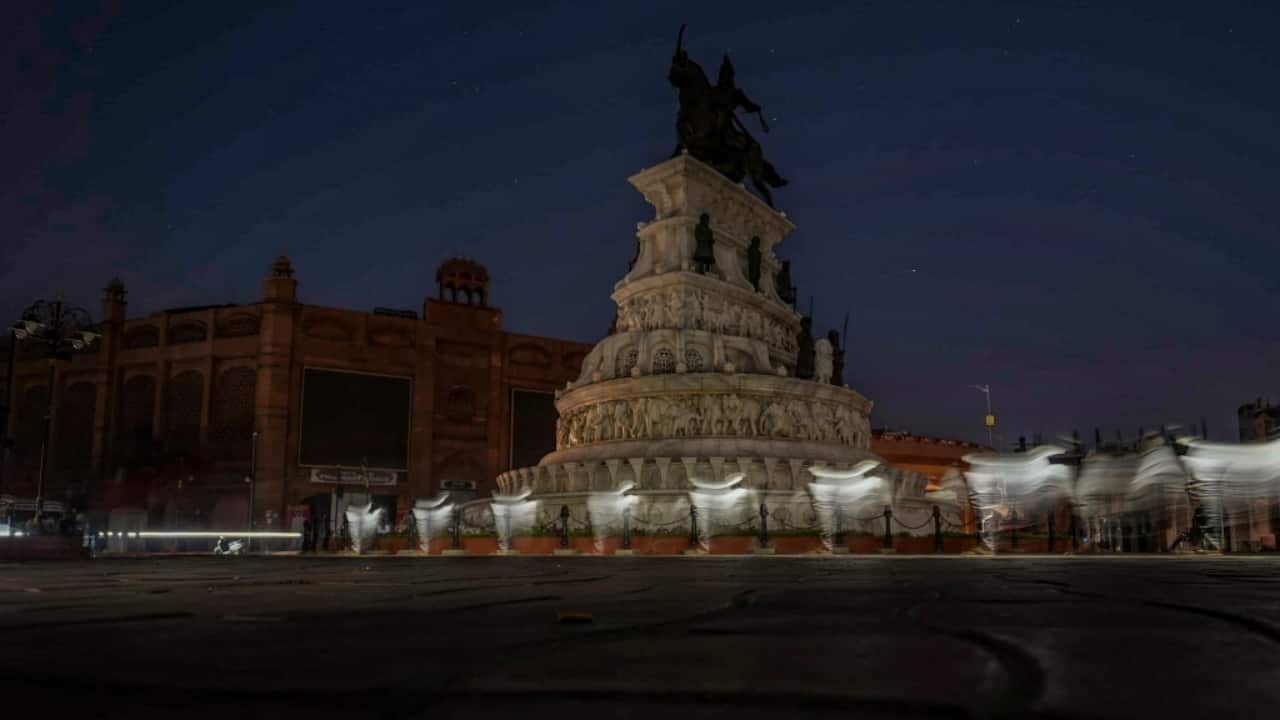 View of a blackout at the Heritage Street near the Golden Temple premises in Amritsar.