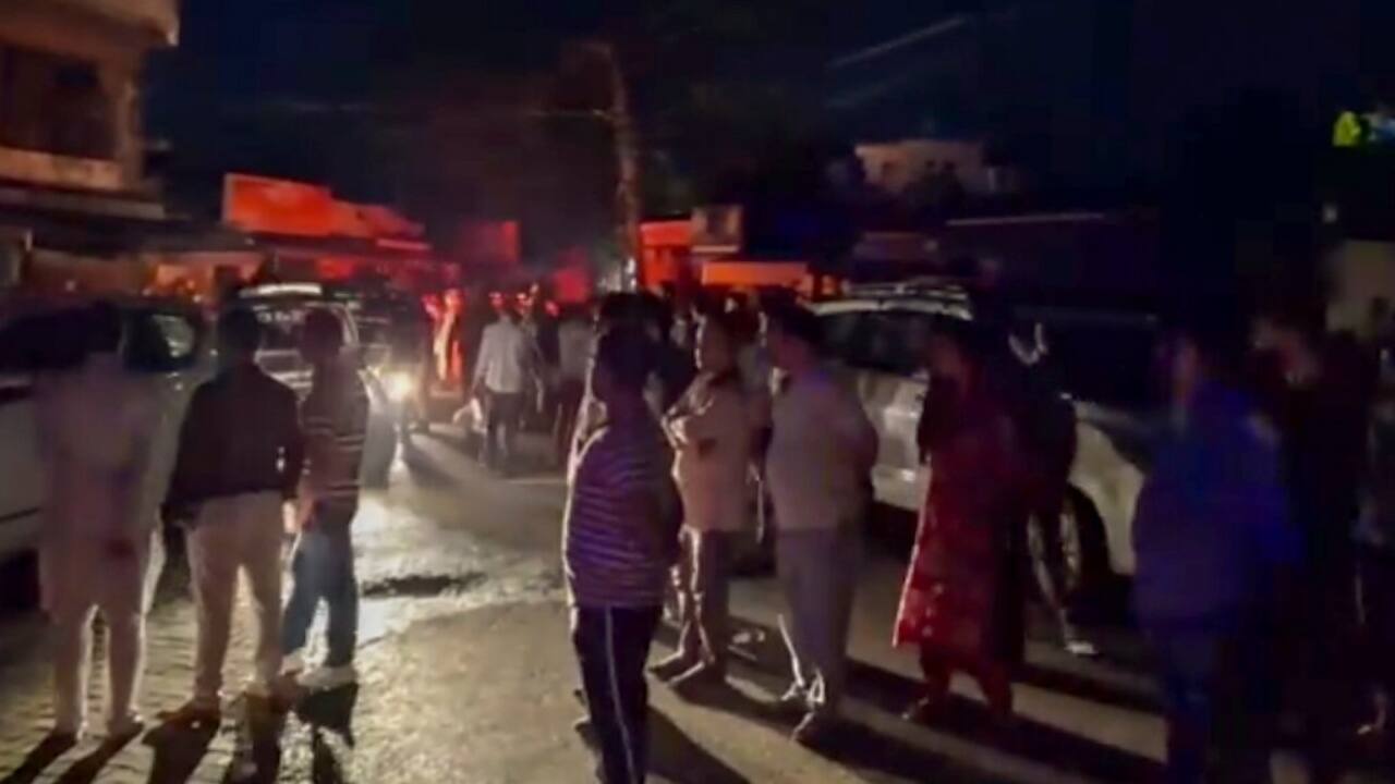 Reasi: Locals during blackout.