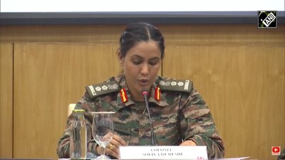Colonel Sofiya Qureshi at a media briefing. (File photo/ANI)