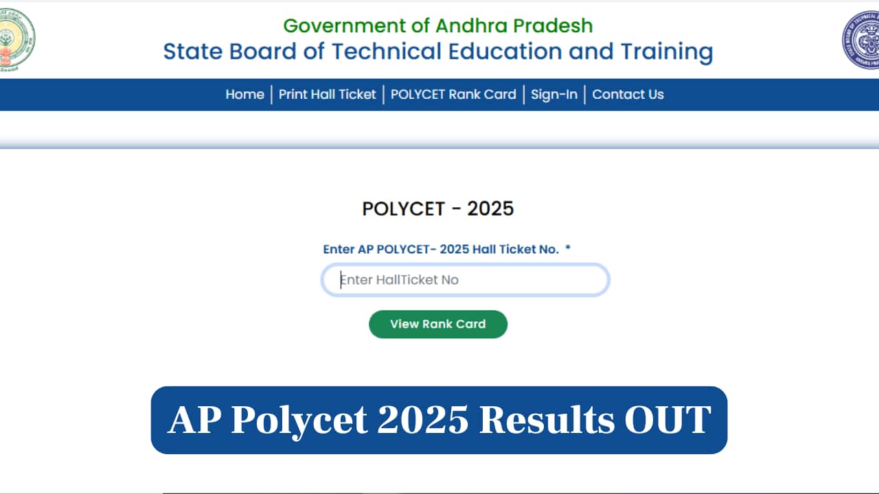 AP POLYCET 2025 Results Released; Check Scores and Rank Card