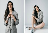 Karishma Tanna aces power dressing with a futuristic twist in monochrome grey