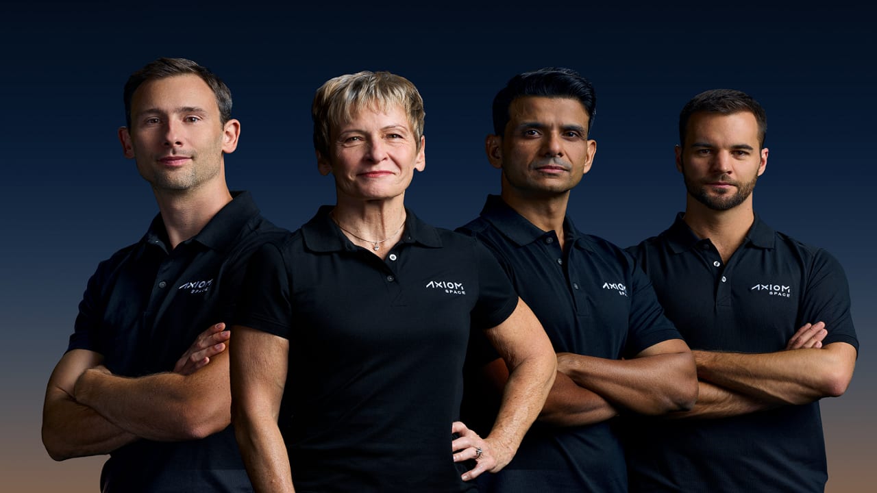 The crew of Axiom Space's Ax-4 mission to the International Space Station. (Image: Axiom Space)
