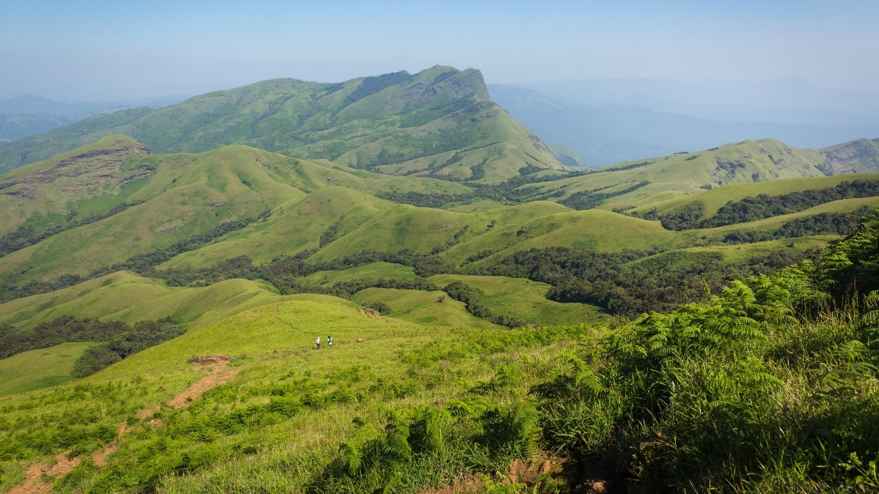 1. Kudremukh, Karnataka – The Rolling Green Giant Lush meadows, whispering forests, and misty ridgelines make Kudremukh a trek to remember. The trail winds through the Western Ghats’ most pristine stretches, ending in a sweeping 360° view from the peak. Best time to visit: October to February (Image: Canva)