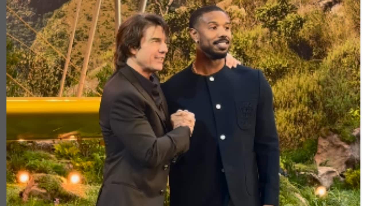 Michael B. Jordan surprises Tom Cruise at Mission: Impossible – The Final reckoning premiere in London, duo share warm hug