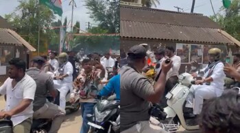 DK Shivakumar’s bike rally in Hosapete