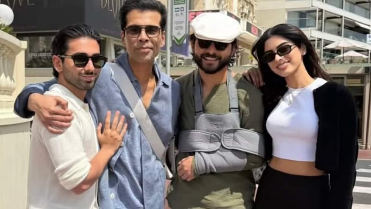 Cannes 2025: Karan Johar poses with Orry, Khushi Kapoor, Shikhar Pahariya ahead of Homebound premiere