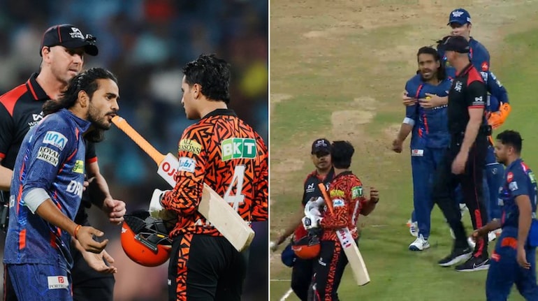 WATCH: Tempers flare as Digvesh Rathi-Abhishek Sharma clash during LSG vs  SRH; Umpires and players separate duo