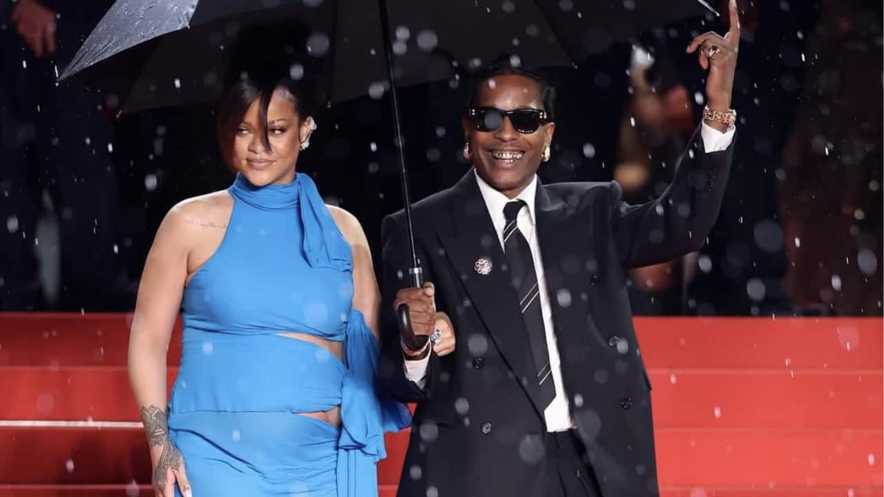 Heavily pregnant Rihanna and A$AP Rocky walk hand-in-hand at the Cannes 2025, watch video