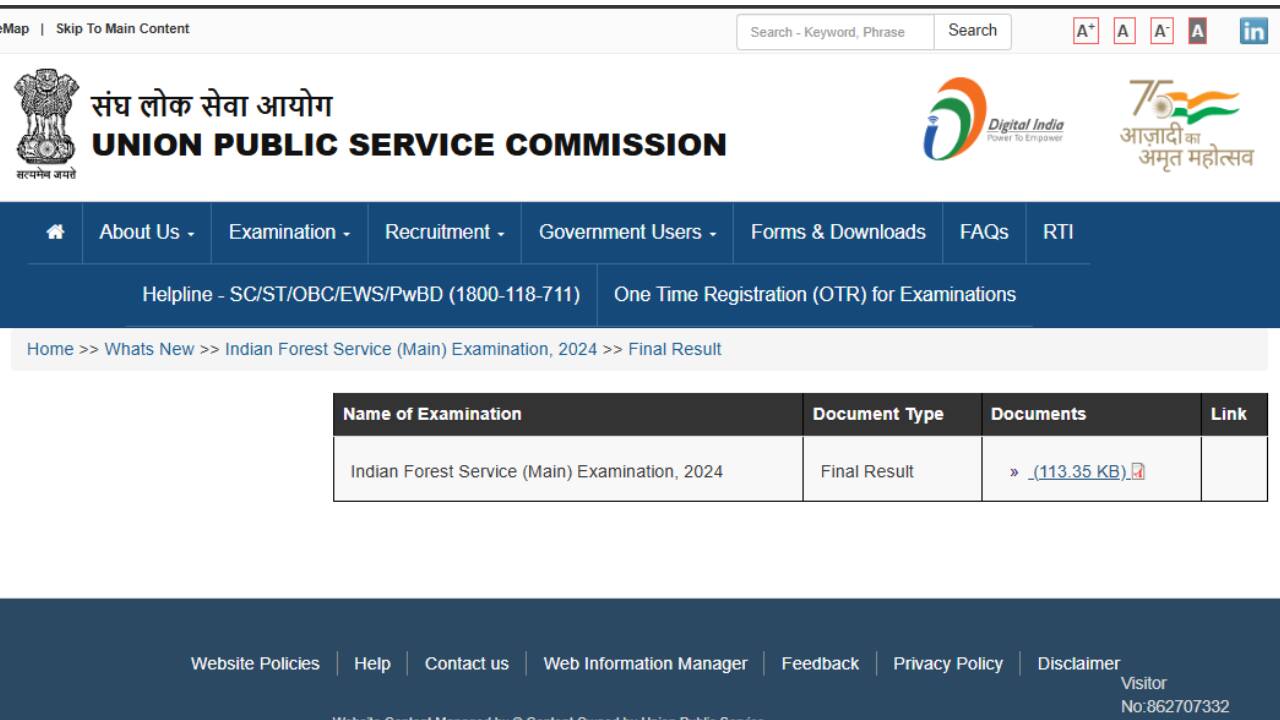 UPSC IFS Result 2024 Out for Mains Exam @ upsc.gov.in; direct link here