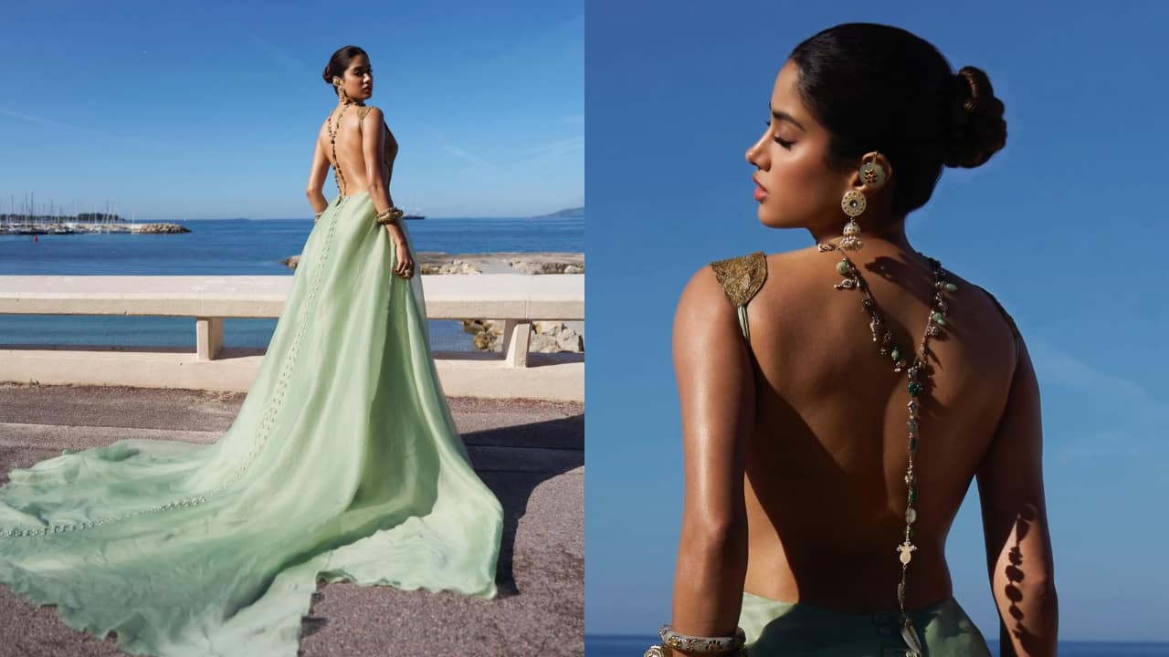 Janhvi Kapoor shines in Anamika Khanna’s backless gown at Cannes 2025