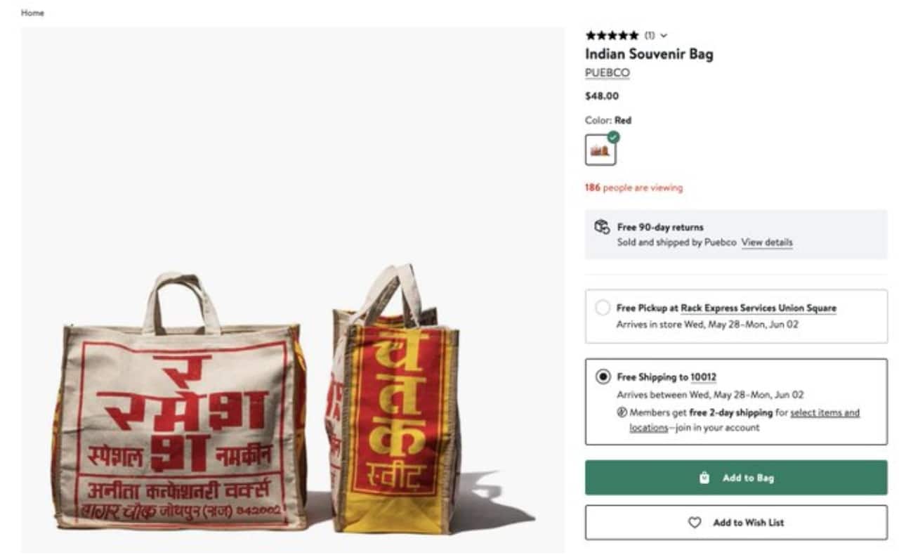 Desi nostalgia or designer gimmick? Indian grocery bag listed as Rs 4,100 souvenir on Nordstrom