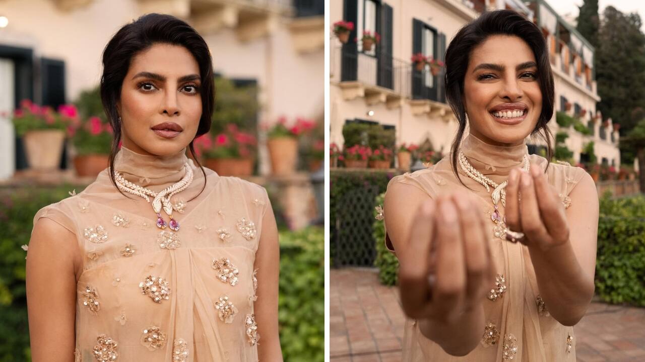 Priyanka Chopra's serpentine necklace with gemstones, looked truly elegant and enhanced the beauty of her outfit (Images: @bvlgari/Instagram)