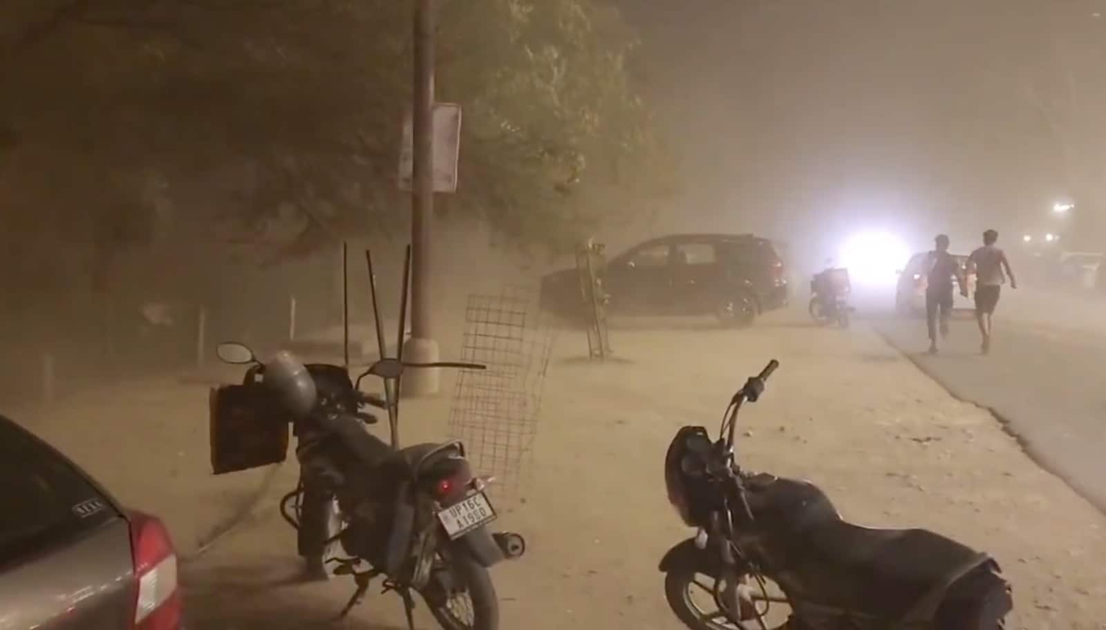 Delhi-NCR dust storm havoc caught on camera: Noida society gate collapses, trees uprooted, cars crushed