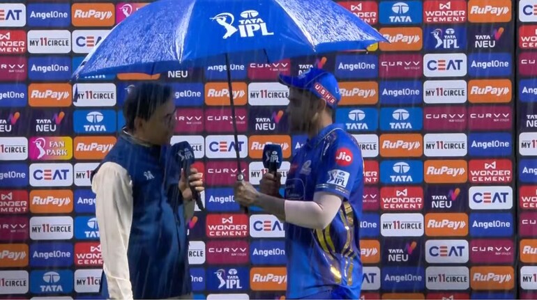 Suryakumar Yadav steals hearts, shields Harsha Bhogle from rain in never seen post-match presentation party