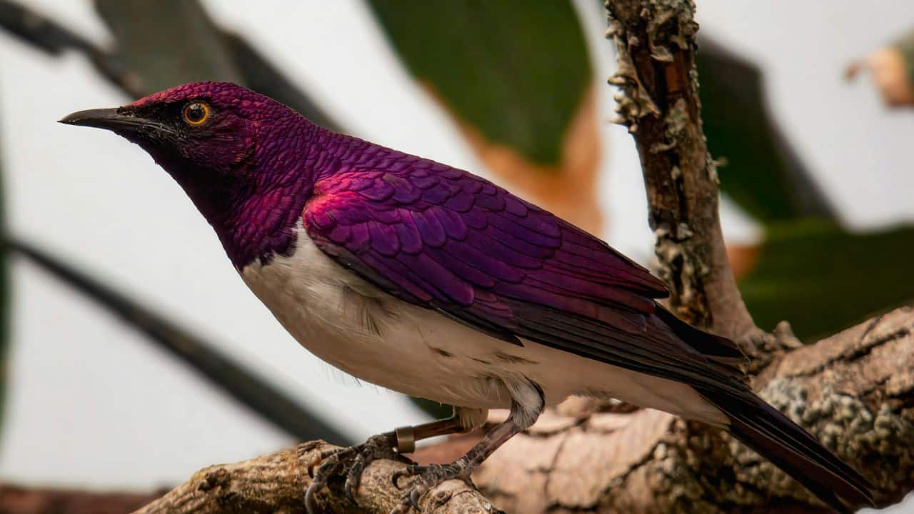 Violet-Backed Starling: A native of Africa, this songbird boasts an impressive purple plumage that glitters in sunlight. Males are more vibrant than females. (Image: Canva)