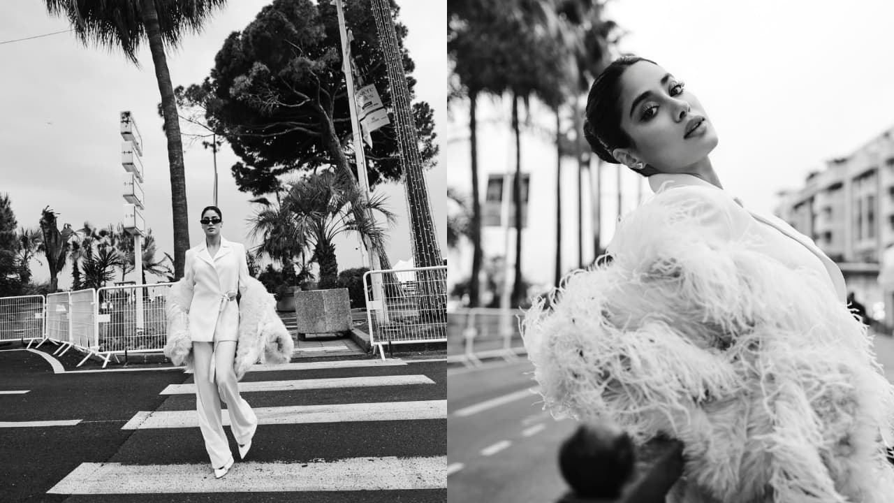 Janhvi Kapoor wraps up Cannes 2025 in style in an Elie Saab white pant suit
