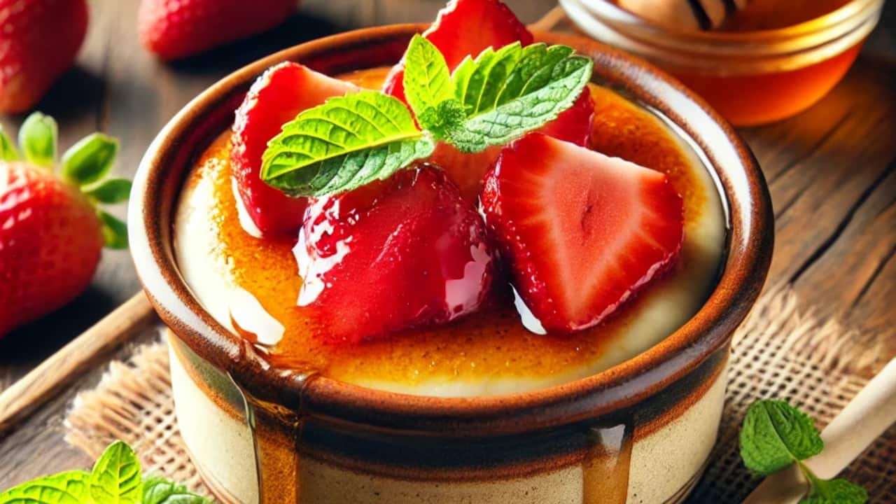 Easy yoghurt-based recipes: Strawberry and Manuka Honey Baked Yoghurt