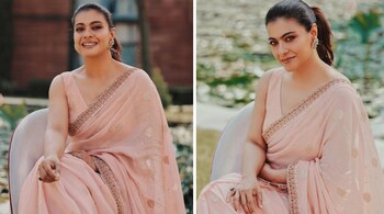 Kajol looked refreshingly radiant in the saree with a beautiful border and paired it with a sleeveless blouse (Images: @kajol/Instagram)