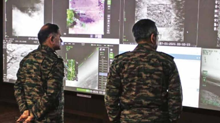 First visuals of the Tri-services Chiefs monitoring Operation Sindoor from the Indian Army Headquarters Operations Room. (Image credit: Indian Army)