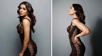 Samantha Ruth sleeveless outfit featured stylish, geometric handwoven detailing that drew attention for all the right reasons (Images: @kreshabajajofficial/Instagram)