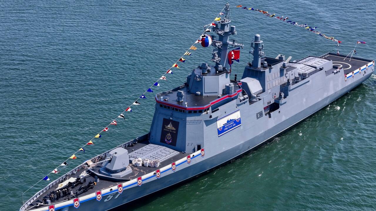 North Korea's destroyer launch fails as warship overturns ahead of Kim Jong-un