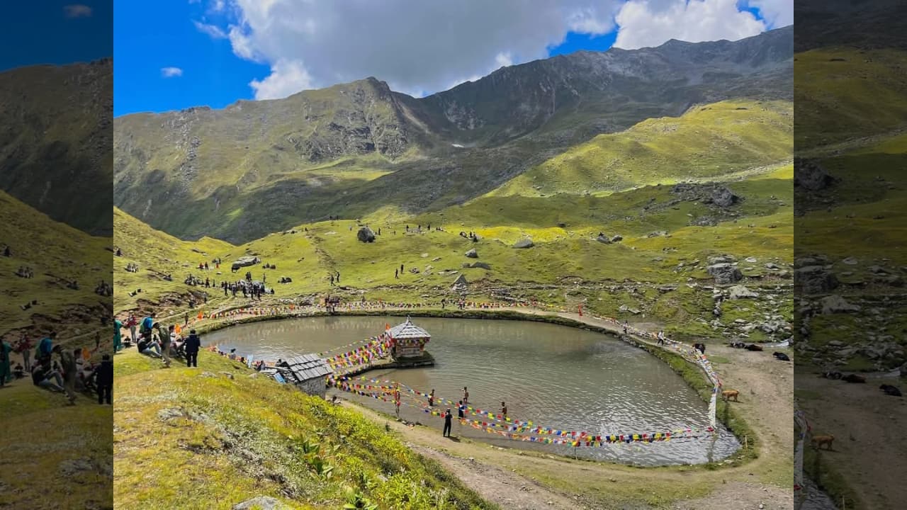 The Floating Temple of Lord Krishna At the heart of this high-altitude trek is a temple that seems straight out of a legend—an ancient shrine dedicated to Lord Krishna, standing silently in a shimmering alpine lake. As per local folklore, this very lake was formed by the Pandavas during their exile, making it a deeply spiritual site. The temple appears to rise out of the water like a divine mirage, its reflection mingling with drifting clouds and the snow-covered peaks. Few pilgrimage sites in India offer this surreal mix of spirituality and seclusion. (Image: X/@DrPKashyap) The Floating Temple of Lord Krishna At the heart of this high-altitude trek is a temple that seems straight out of a legend—an ancient shrine dedicated to Lord Krishna, standing silently in a shimmering alpine lake. As per local folklore, this very lake was formed by the Pandavas during their exile, making it a deeply spiritual site. The temple appears to rise out of the water like a divine mirage, its reflection mingling with drifting clouds and the snow-covered peaks. Few pilgrimage sites in India offer this surreal mix of spirituality and seclusion. (Image: X/@DrPKashyap)