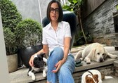 Namrata Shirodkar flaunts new bob haircut as she relaxes with pets at home
