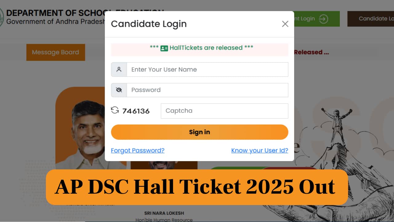 AP DSC Hall Ticket 2025 Released @ apdsc.apcfss.in; Download link here