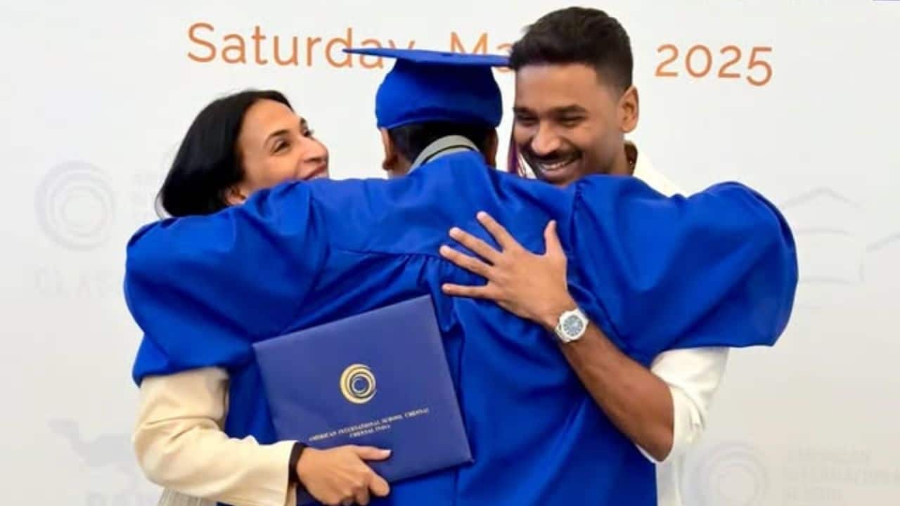 Dhanush and former wife Aishwarya Rajinikanth reunite for son Yathra's graduation ceremony: See pics