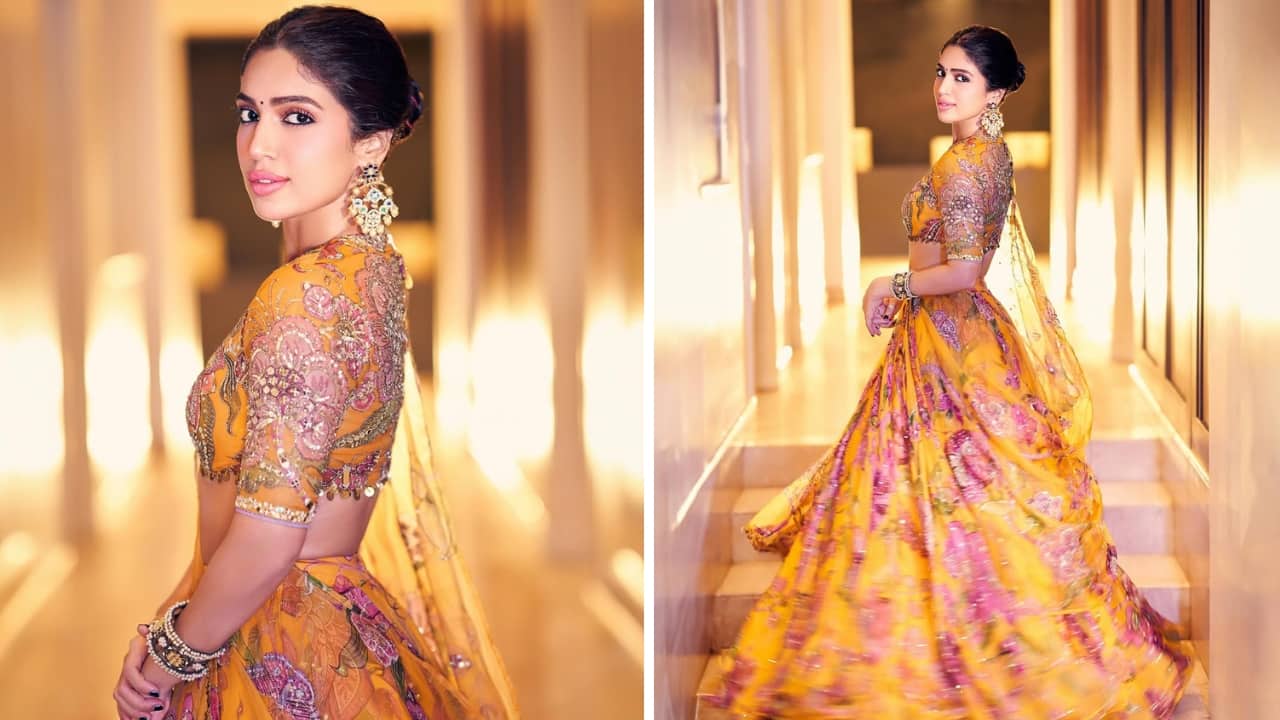 The Royals star Bhumi Pednekar lights up Instagram feed in a kesari floral lehenga