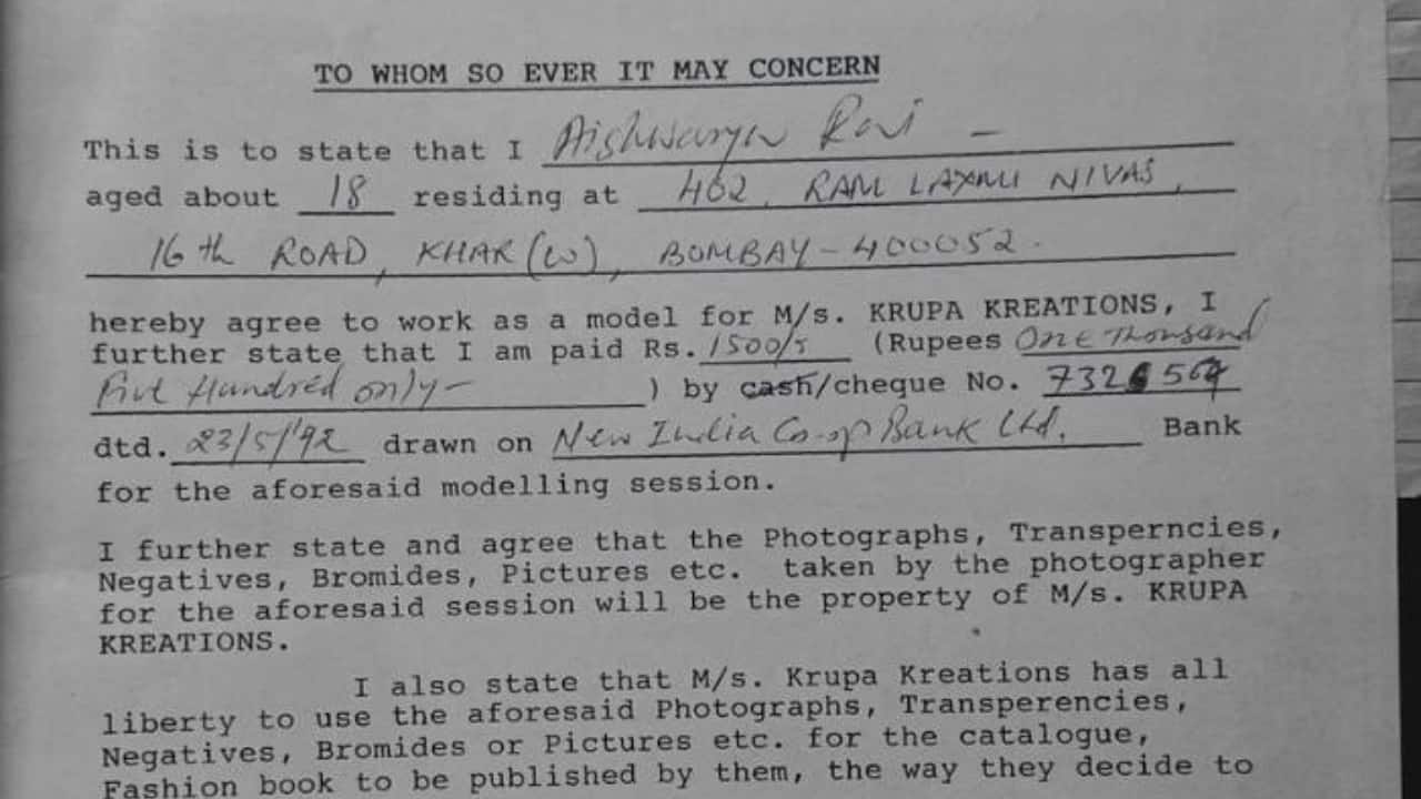 Aishwarya's bill from 1992