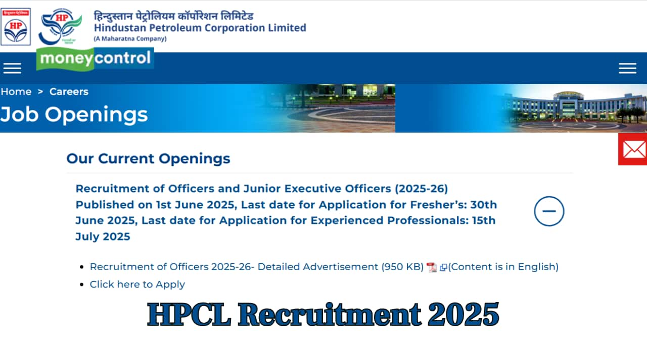 HPCL Recruitment 2025: Application Begins for 372 Posts @ hindustanpetroleum.com; link to apply here