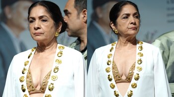 Neena Gupta wears gold bralette neckline dress at 64, grabs eyeballs of fans, watch video
