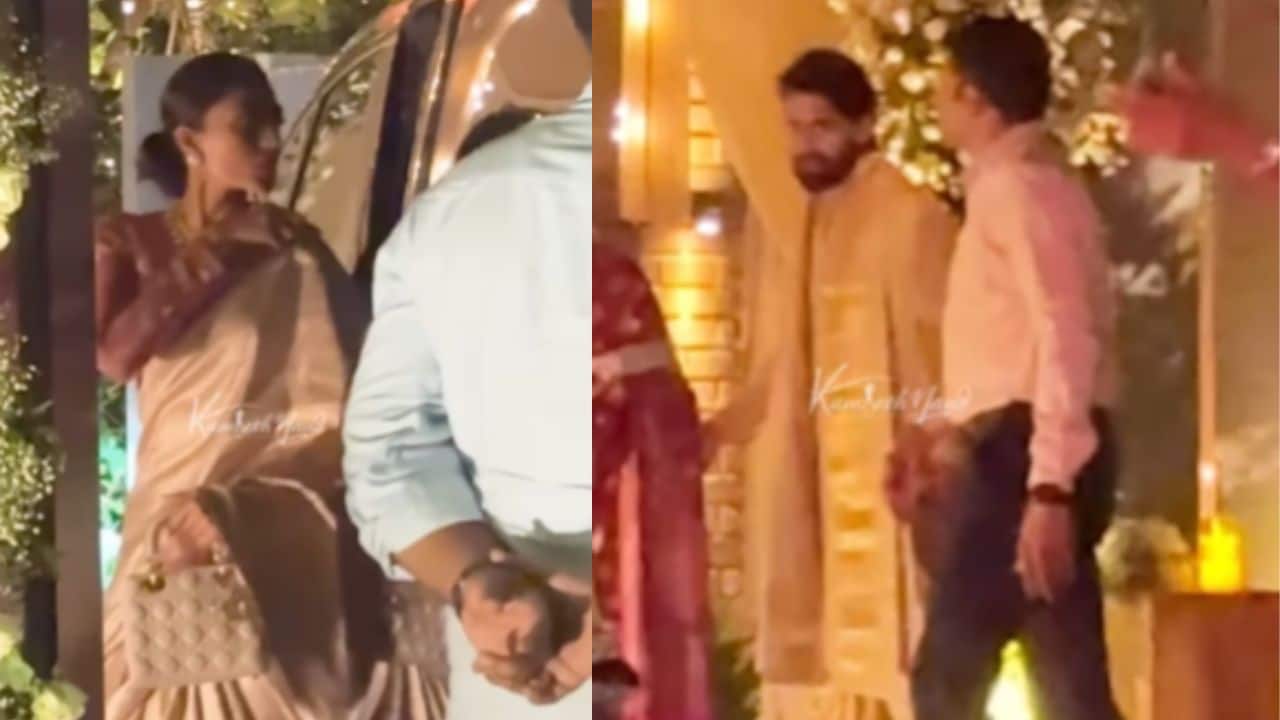 Chiranjeevi, Ram Charan arrive for Akhil Akkineni, Zainab Ravdjee's wedding function; Naga Chaitanya and Nagarajuna dance at baraat, watch