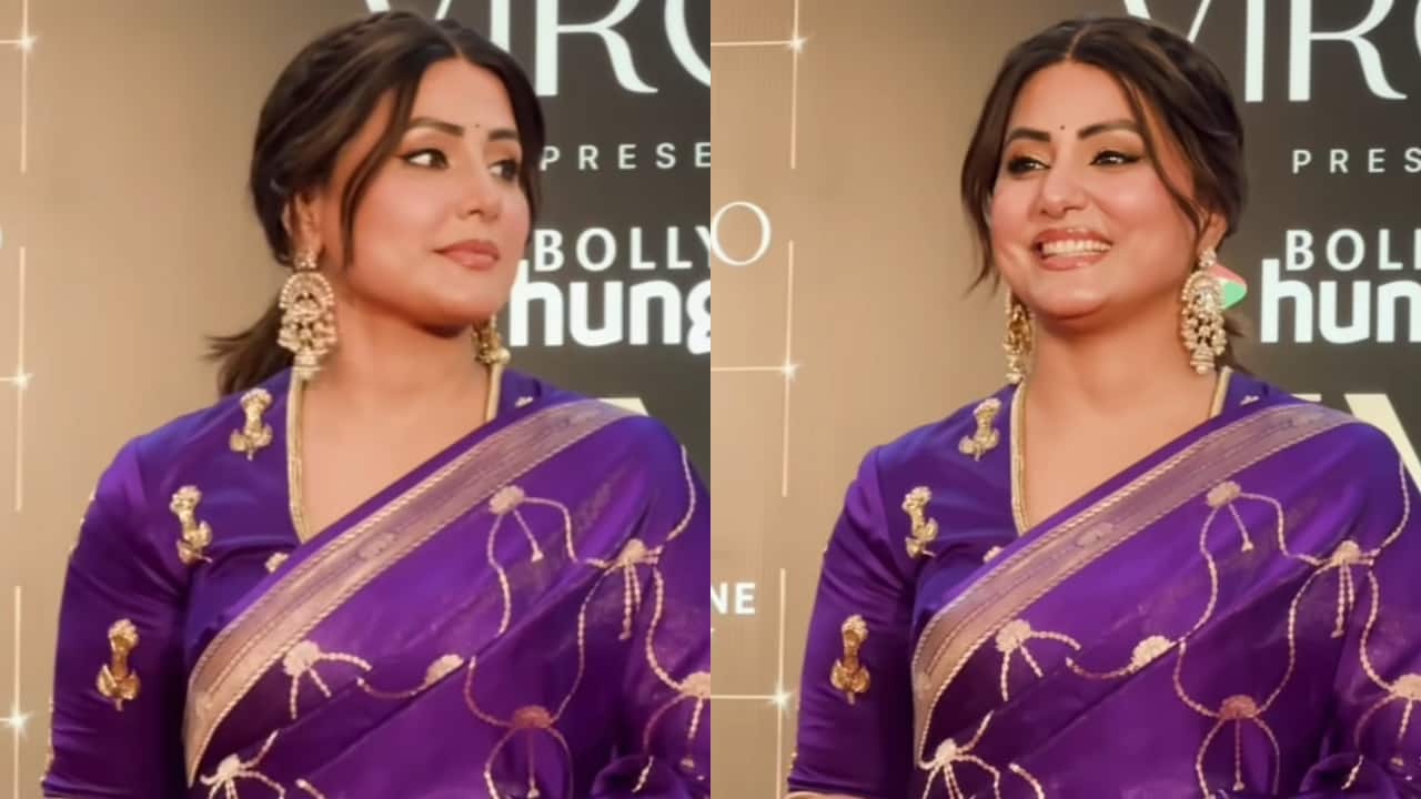Hina Khan exudes newlywed charm in a jamuni saree just a day after her wedding
