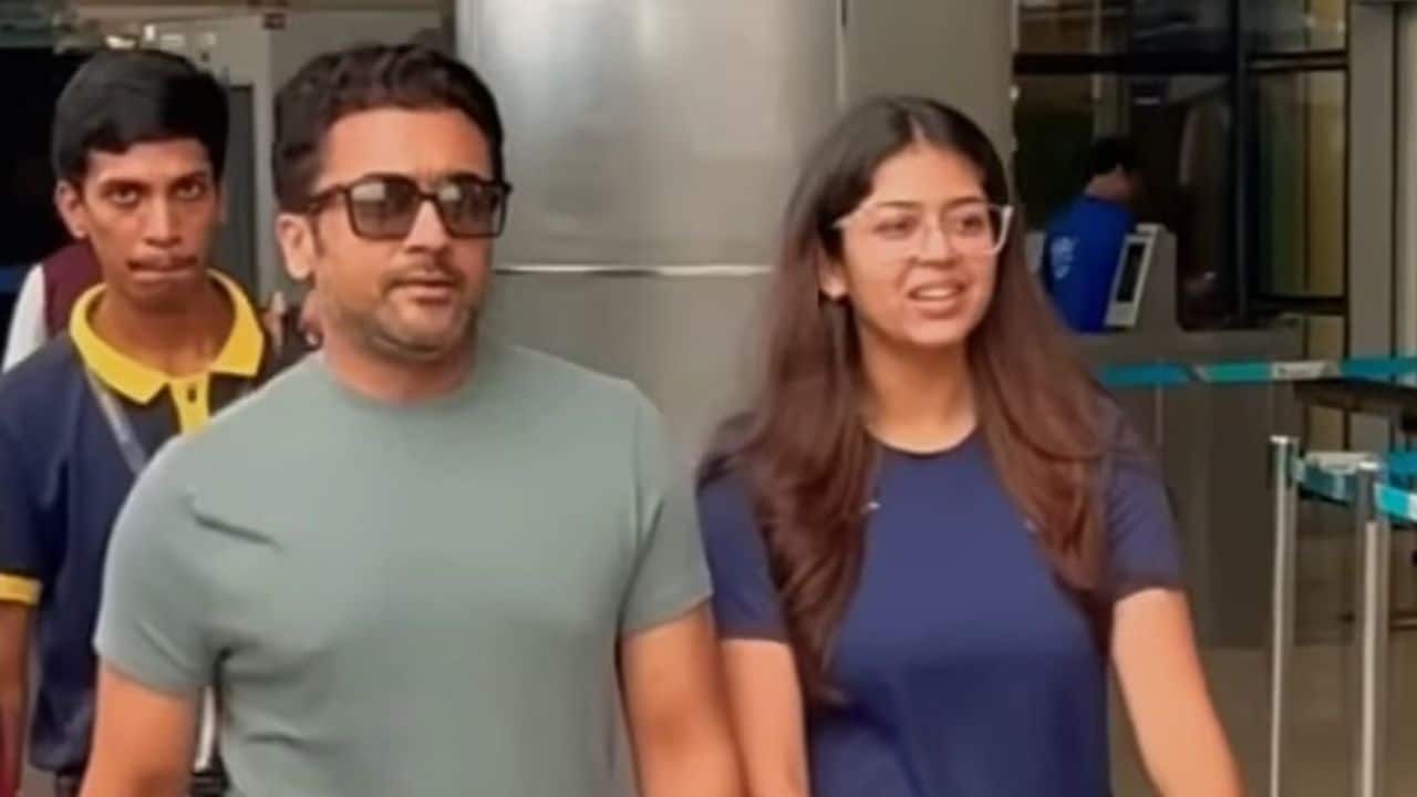 Suriya makes rare public appearance with daughter as the duo arrive in Hyderabad, see pics