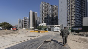 Residential buildings under construction at the China Vanke Co. Isle Maison development in Shanghai, China, on Friday, Jan. 17, 2025. Concerns over China Vanke spiked amid questions on the latest status of its top executive and a local news report that the property developer may be seized by state authorities. Photographer: Qilai Shen/Bloomberg