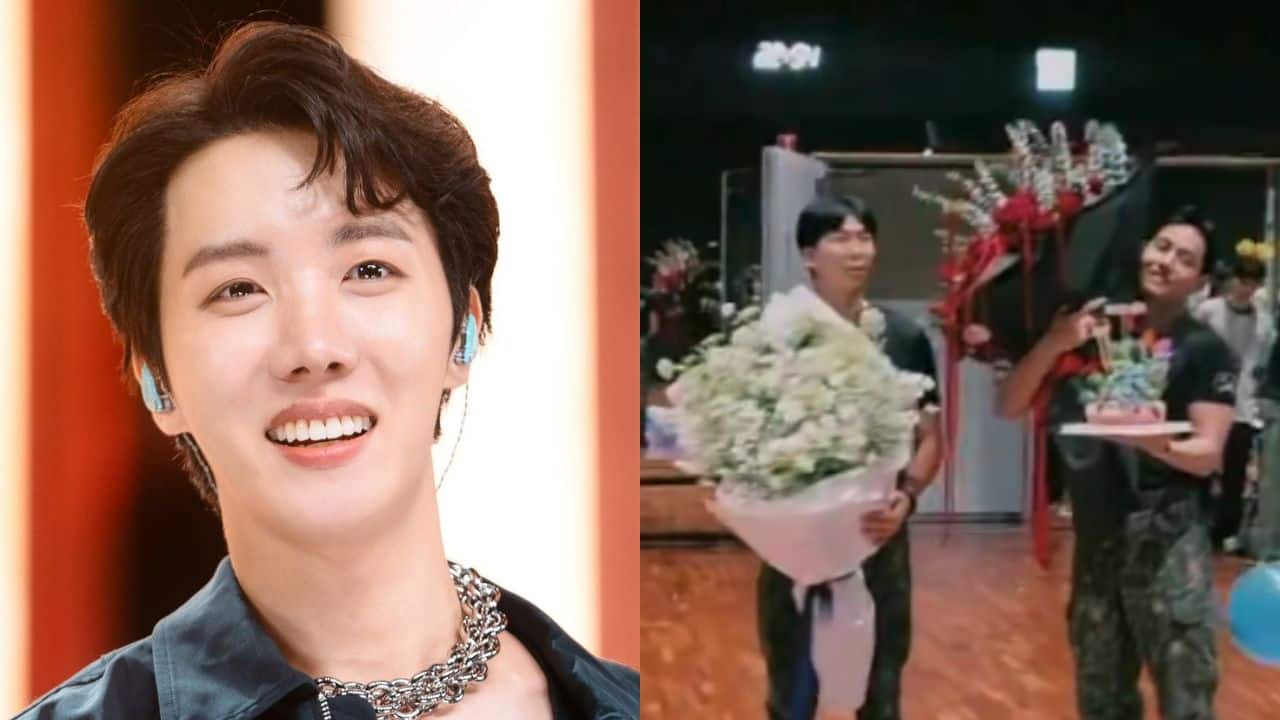 BTS' J-Hope welcomes RM and V with celebratory cake and bouquets as they return after their mandatory military services: Watch