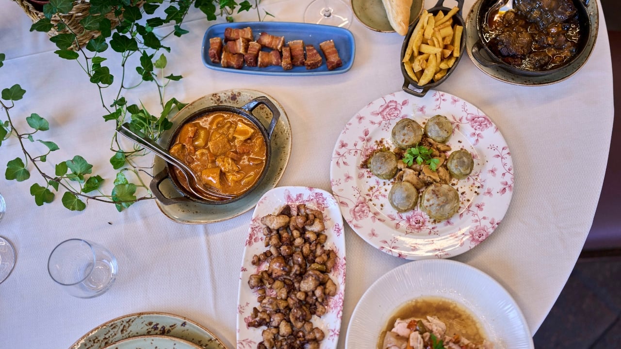 Several dishes from the restaurant’s menu are photographed at Casa Pedro restaurant in Madrid, Spain, on May 16, 2025. (AP Photo/Manu Fernandez)