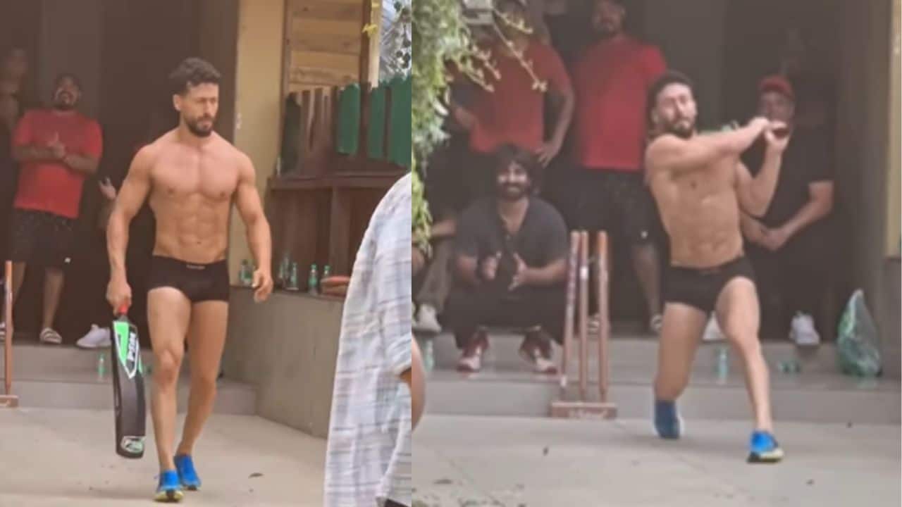 Tiger Shroff trolled by netizens for playing cricket in only underwear, a user writes, "Iske paas kapde nahi hain?"