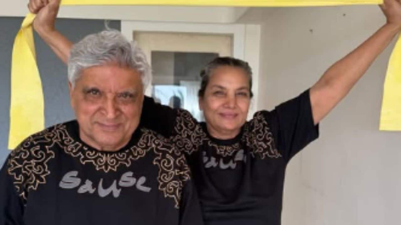 Javed Akhtar and Shabana Azmi twin in style during workout session, see here