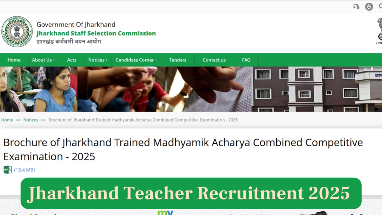 Jharkhand Teacher Recruitment 2025: Notification Released for 1373 Vacancies; Check details here