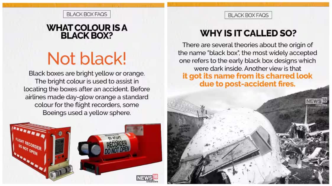 Black boxes are bright yellow or orange in colour. 